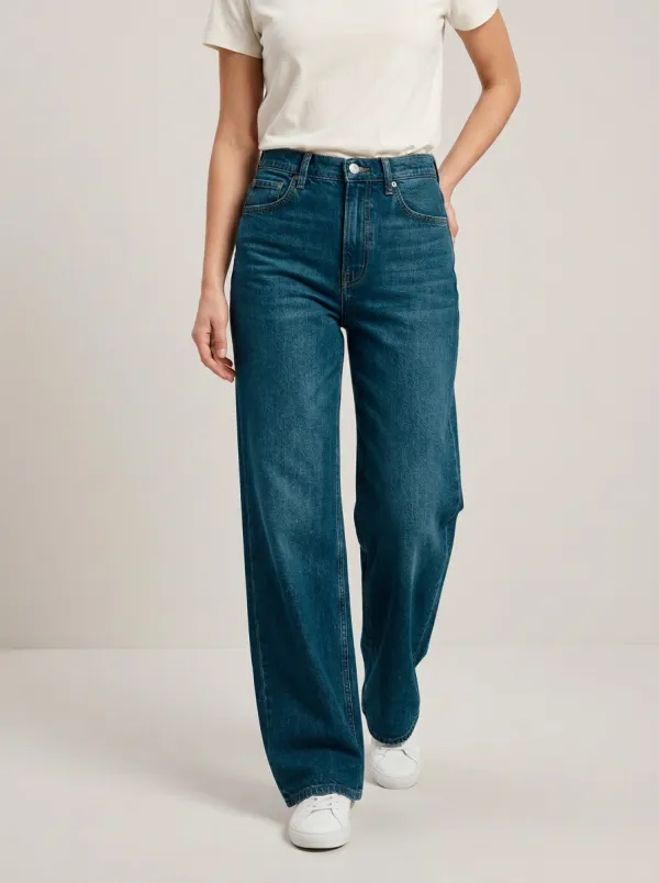 Easy-Wear Wide-Leg High-Rise Denim Jeans