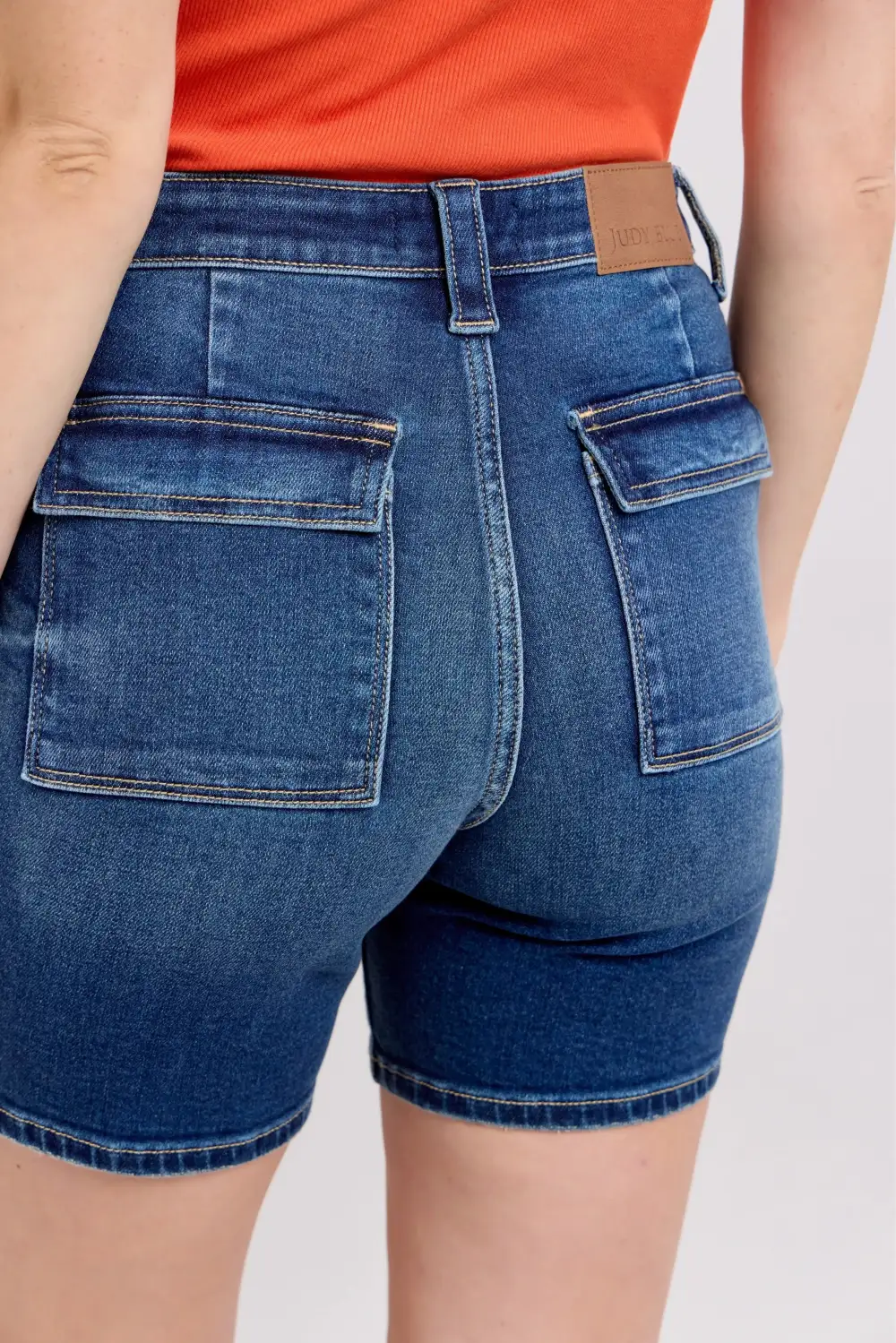 Structured High Waist Pocketed Denim Jeans