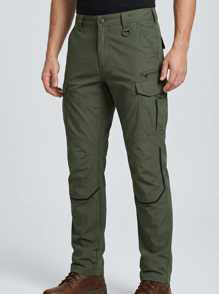 Minimal Workwear-Style Men's Multi-Pocket Waterproof Tactical Cargo Pants