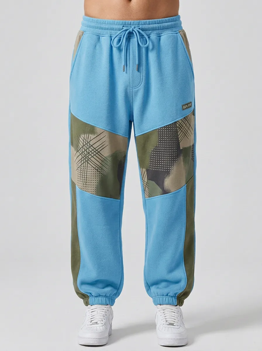 Unisex Camo Geometry Street Sweatpants