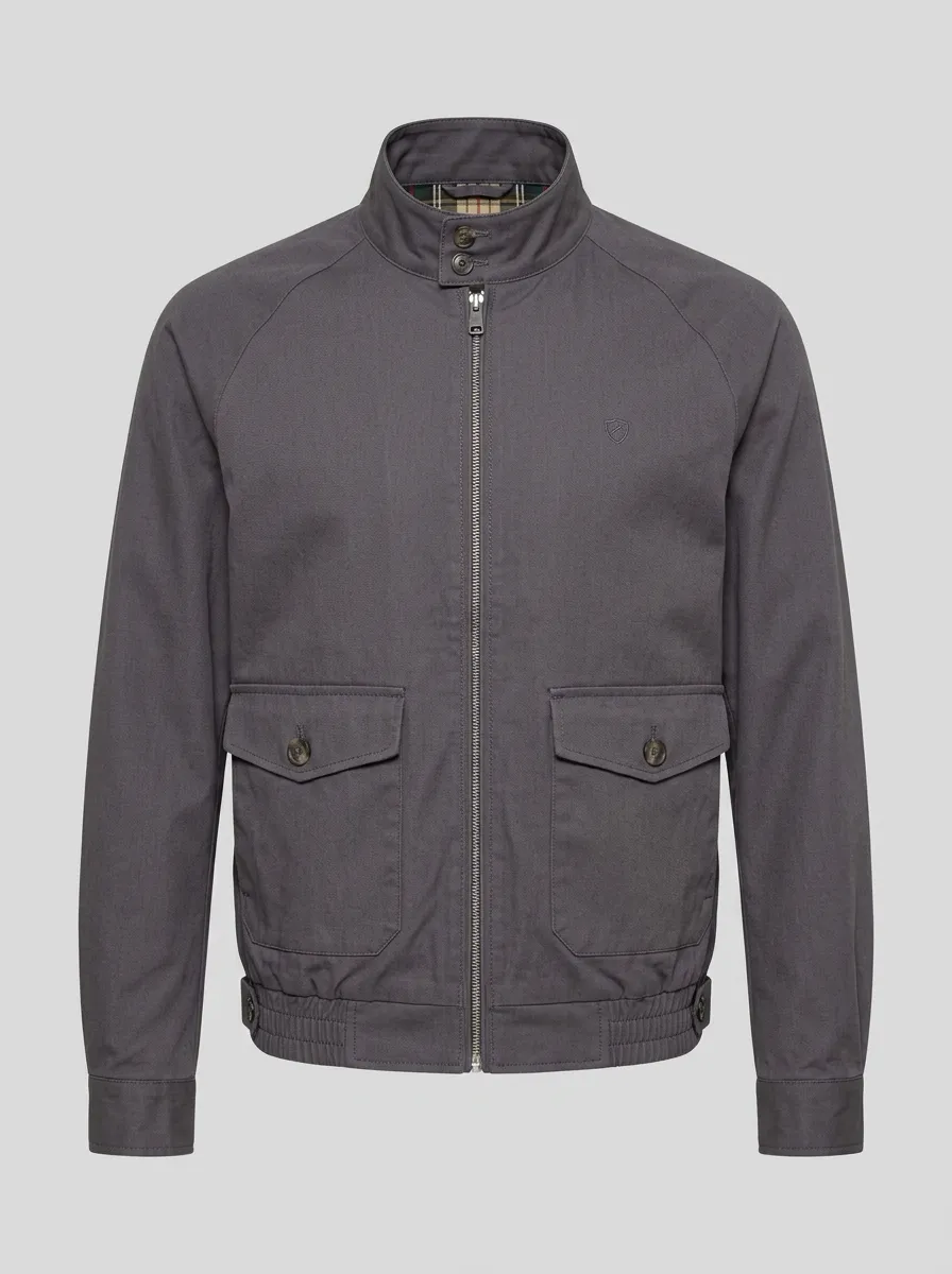 Men's Casual Minimalist Grey Stand Collar Zip-up Jacket