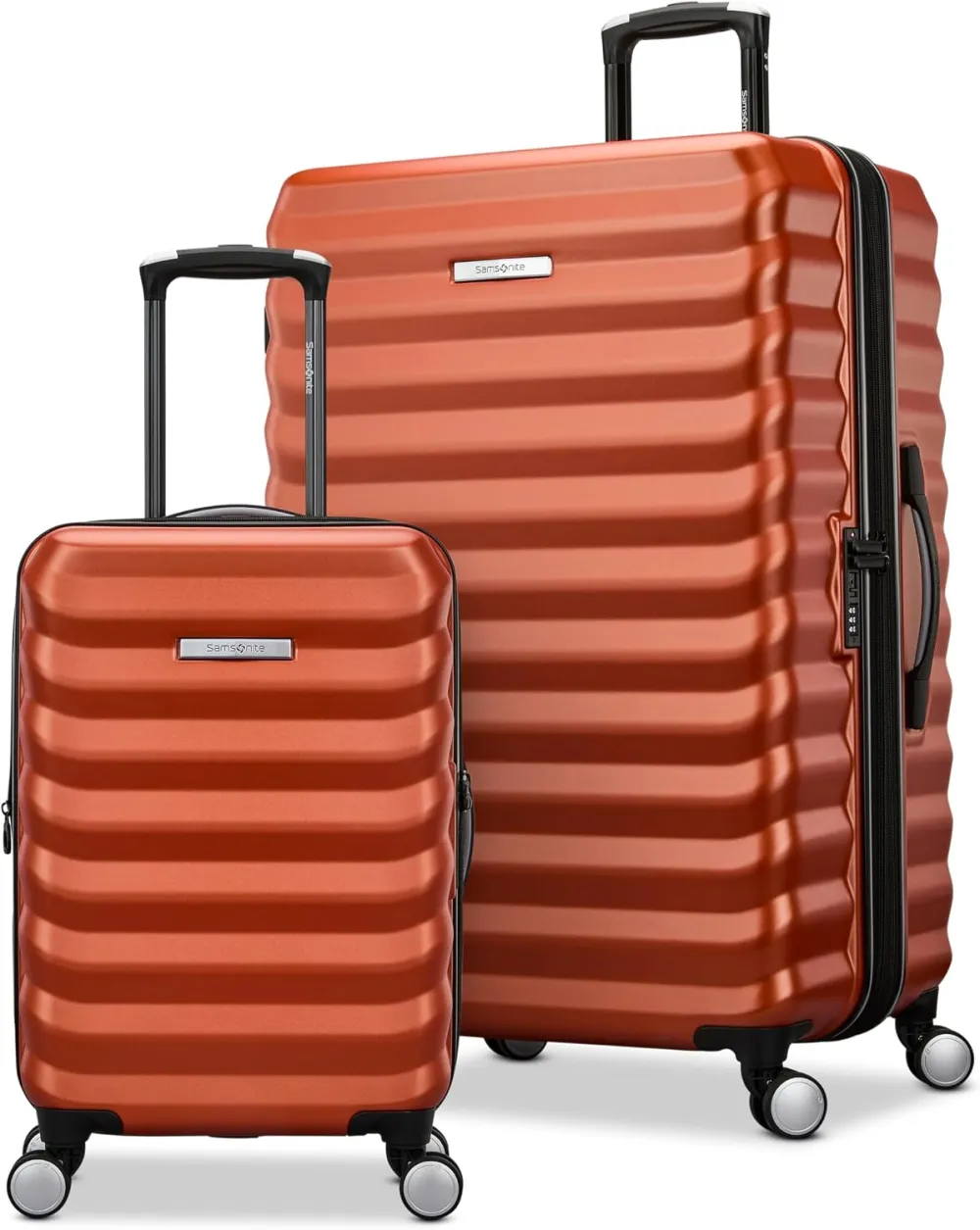 Samsonite Hard-Sided 28-Inch Lightweight Checked Large Expandable Element Suitcase: Durable, 360° Spinner Wheels, Adjustable Telescopic Handle, TSA-Approved Lock - Alpine Black