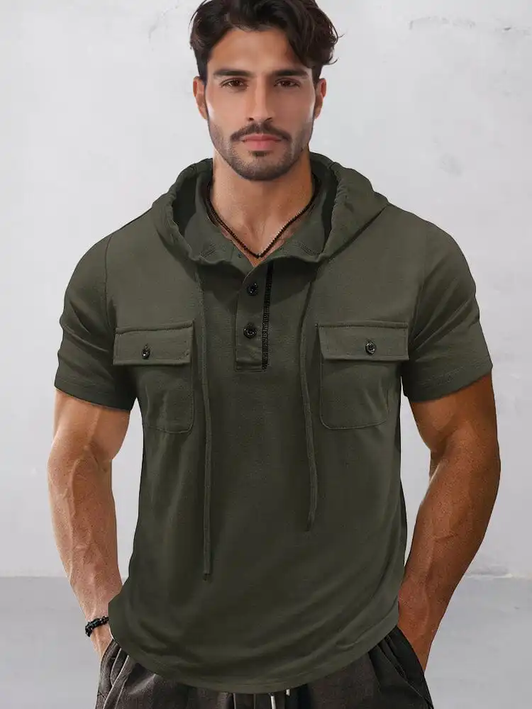 Athleisure Cargo Hooded Shirt