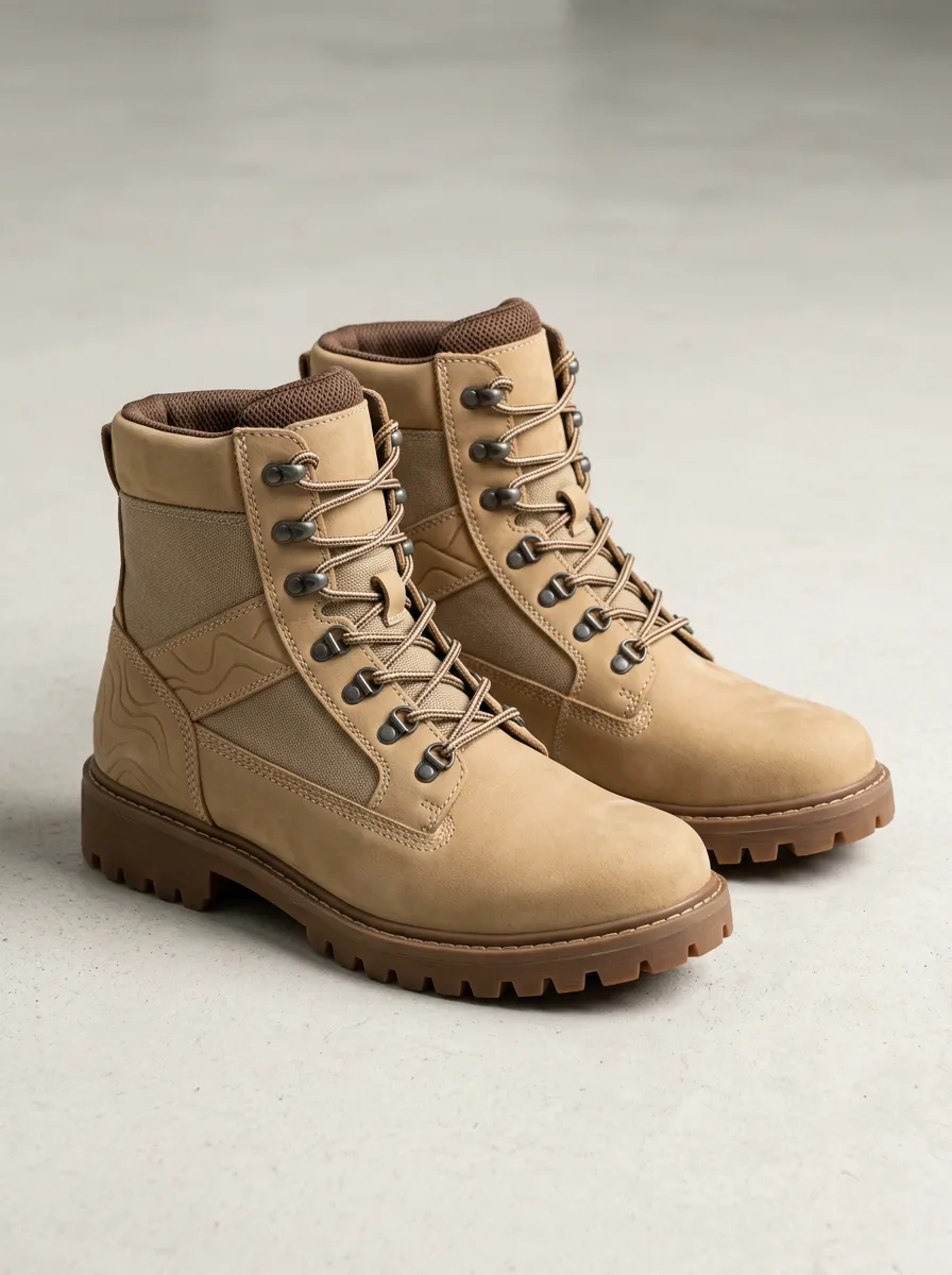 Unisex Everyday Outdoor Adventure Topographic Pattern Print Work Boots