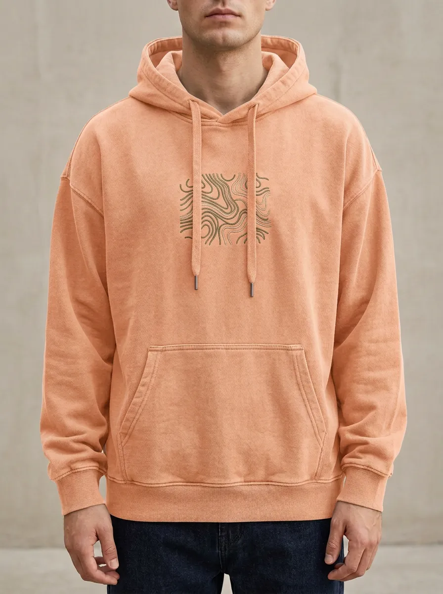 Men's Nature Lover Topographic Map Print Hoodie