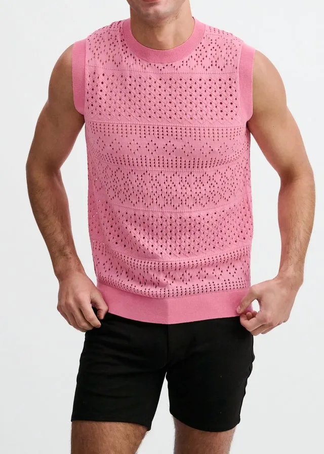 Polished Pointelle Knit Vest