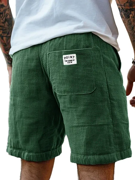 Layered Textured Knit Seamed Detail Shorts