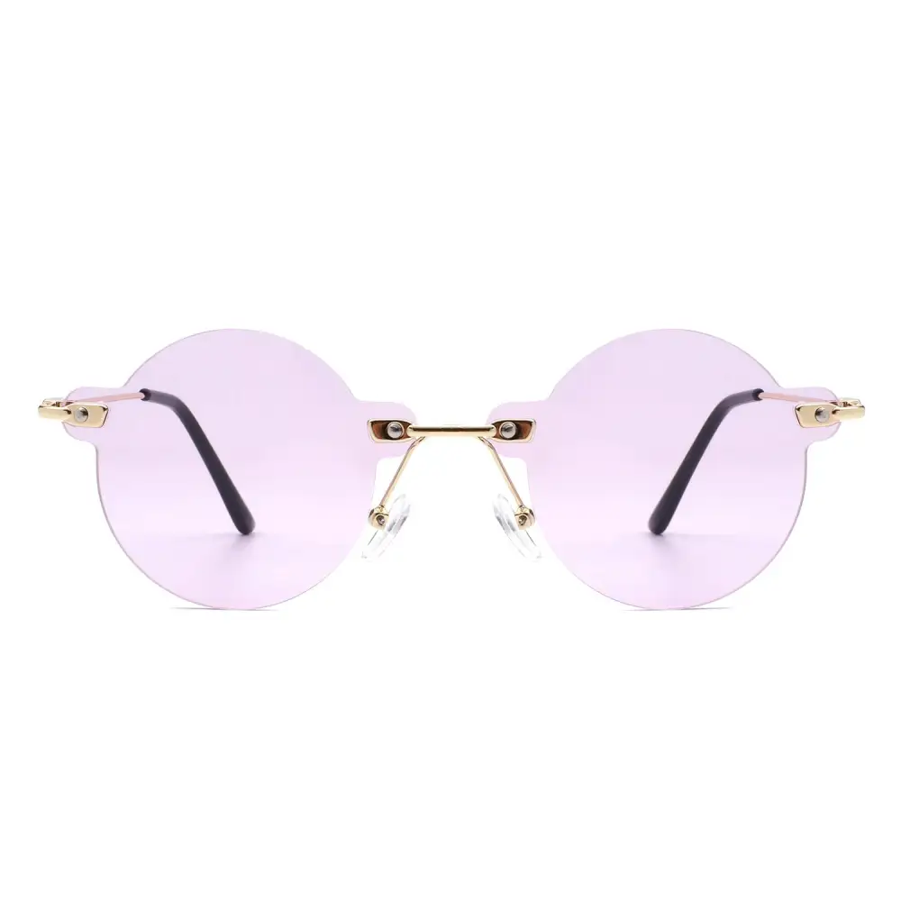 Knotted Round Rimless Frame Sunglasses