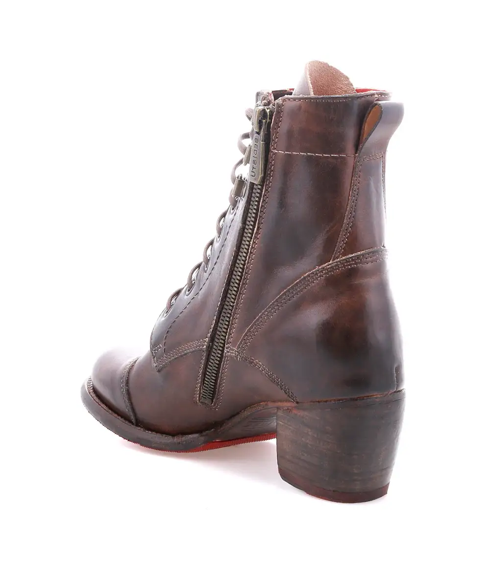Cap-Toe Side-Zip Lace-Up Boots