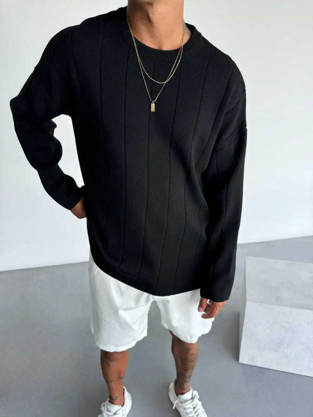 Modern Relaxed Knit Sweatshirt
