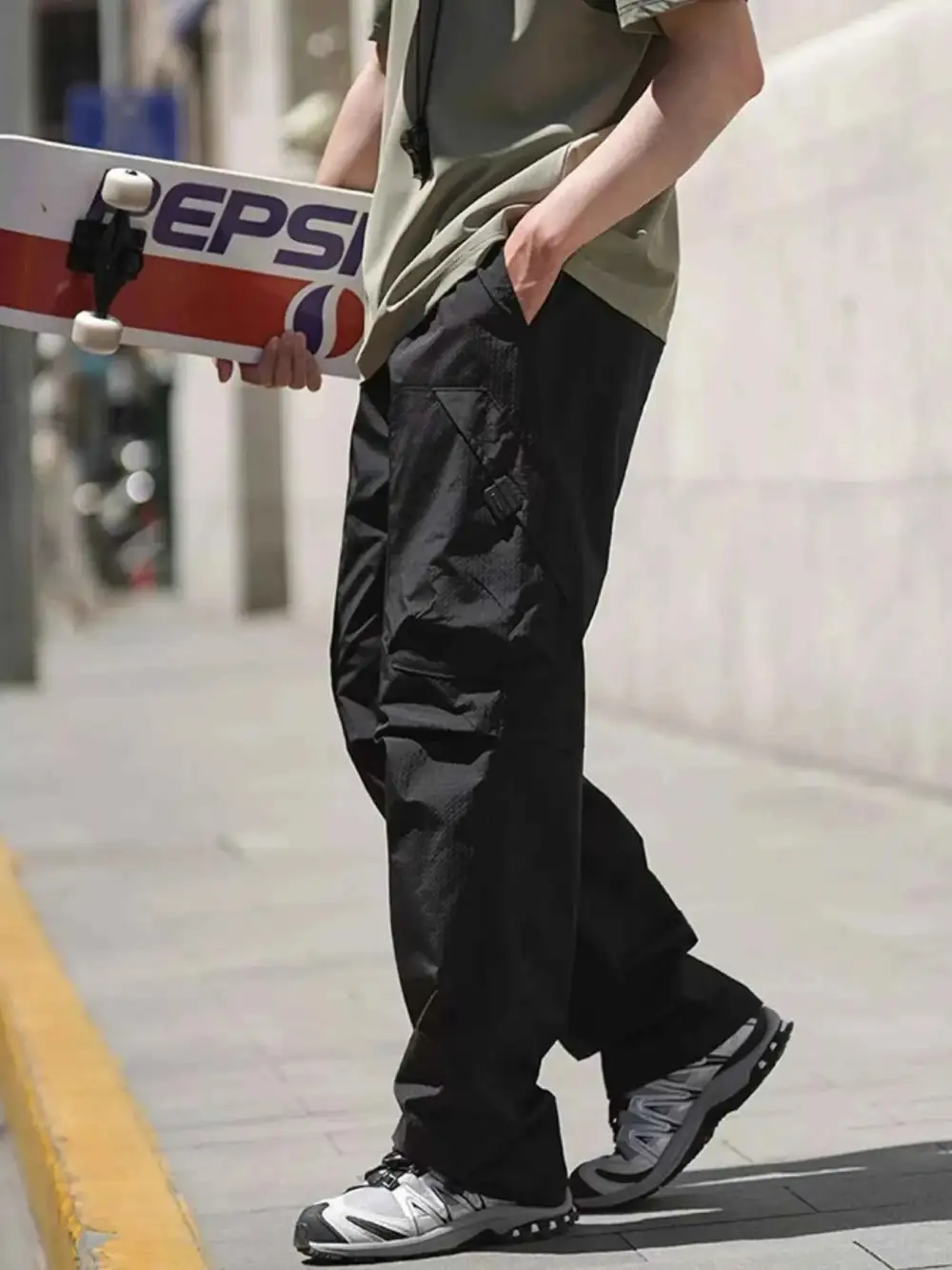 Casual Drawstring Wide Leg Pants