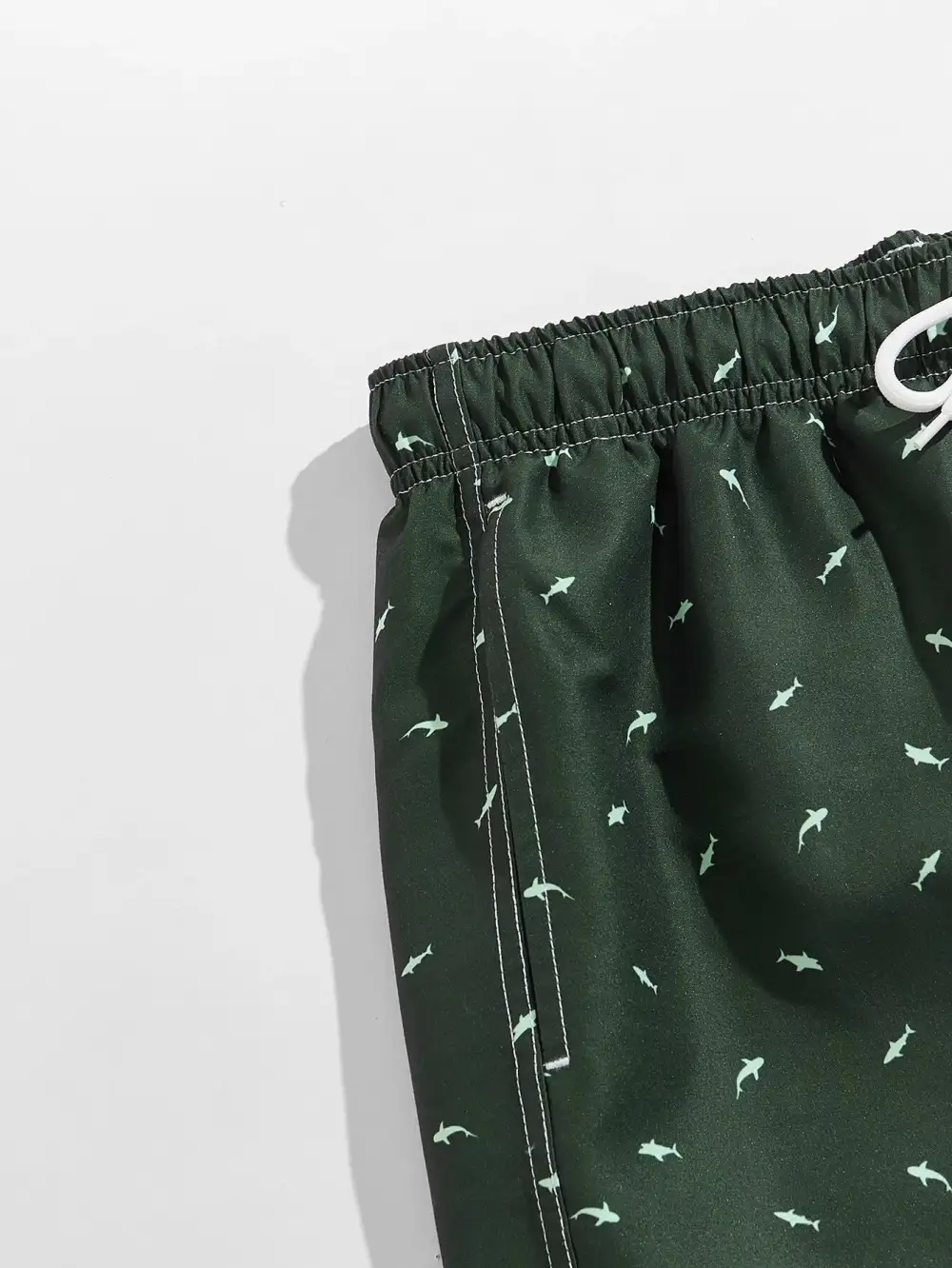 Men's Allover Shark Print Pocket Swim Trunks