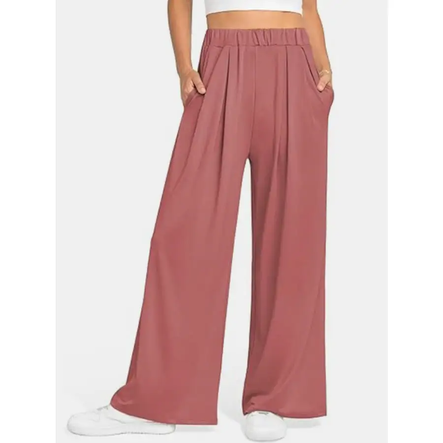Weekend Elastic Waist Wide Leg Pants