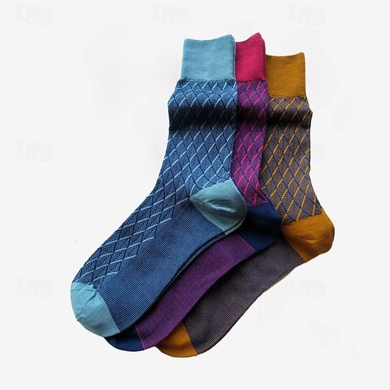 1 Pair Socks Yellow Red Color Plaid