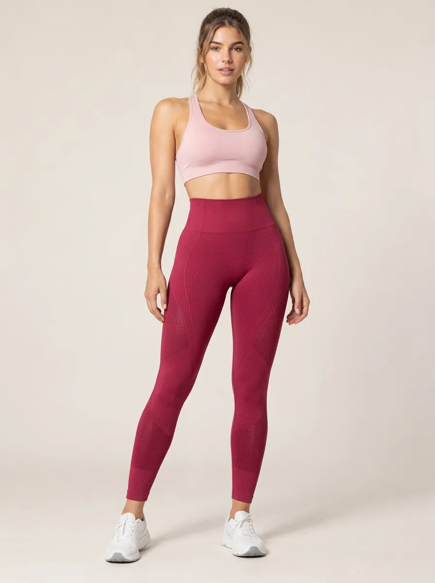 Women's Mesh Detail Workout Gym Seamless Fitness Leggings