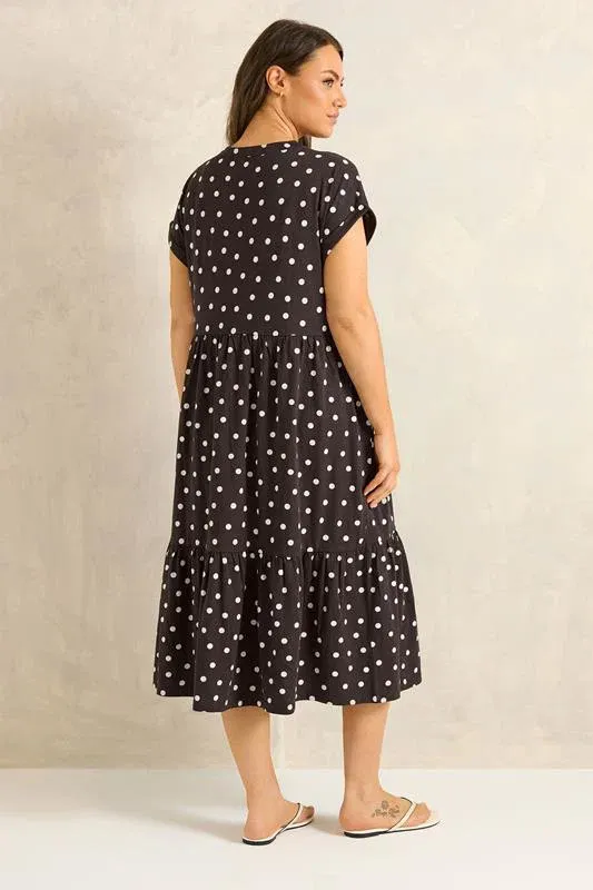 Chocolate Brown Cotton Spot Dress