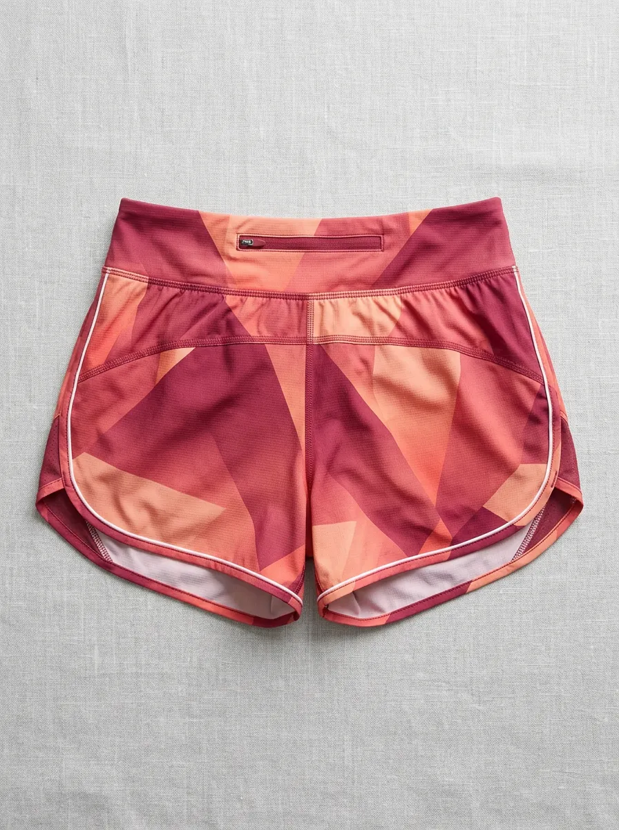 Women's Motion Athletic Fitness Geometric Pattern Printed Running Shorts