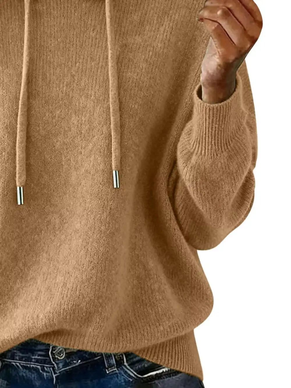 Versatile Drawstring Long Sleeve Sweater