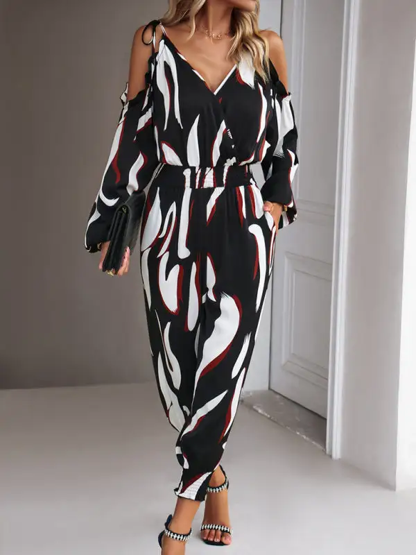 Lyric Abstract Print High Waist Jumpsuit