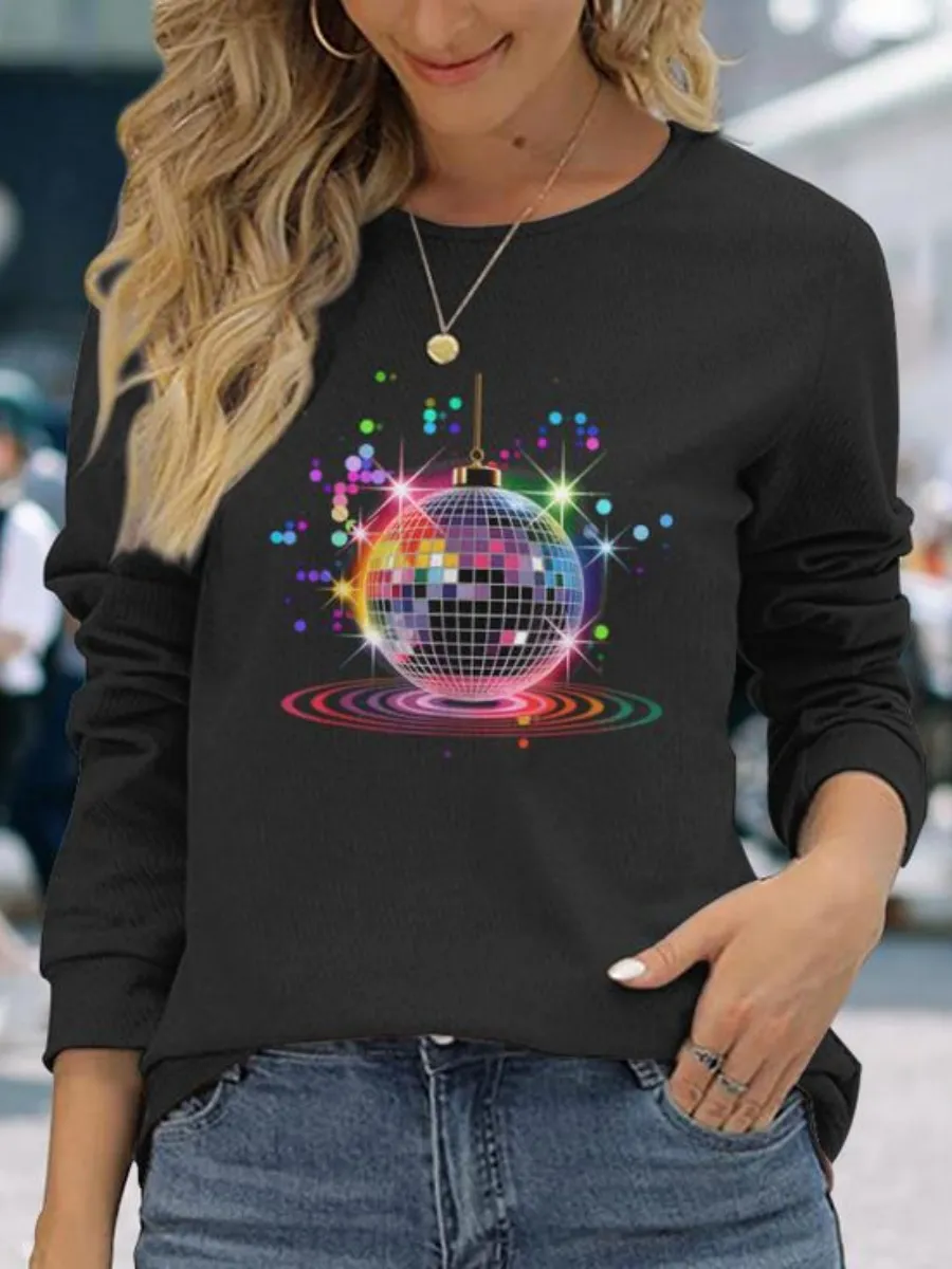 Retro Glitter Disco Ball Tee