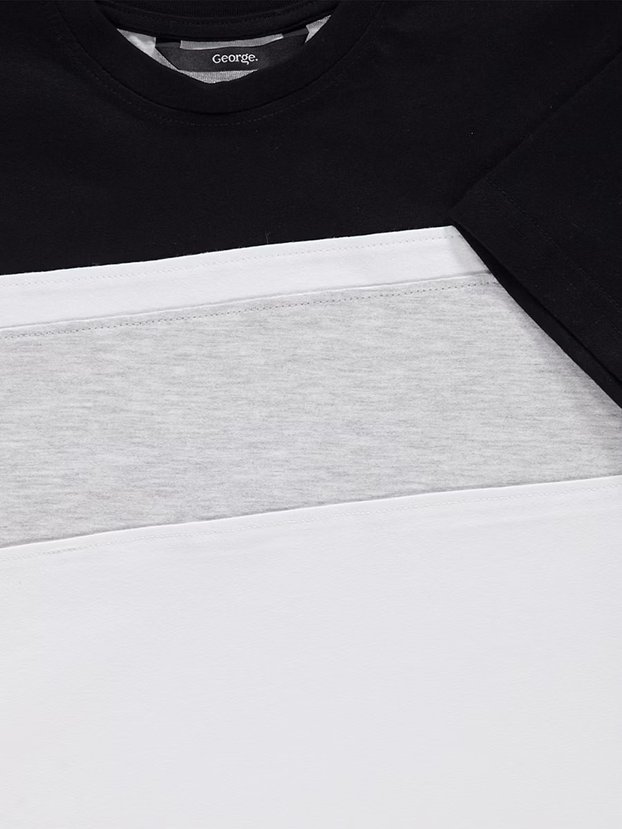 White Colour Block Short Sleeve T-shirt detail 1