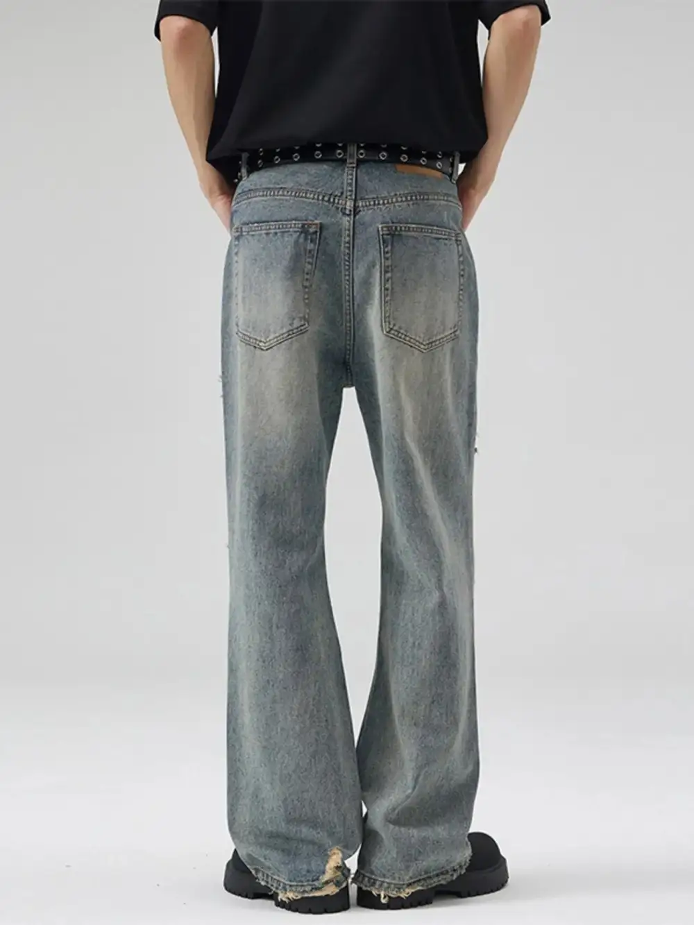 Distressed Wide Leg Vintage Jeans