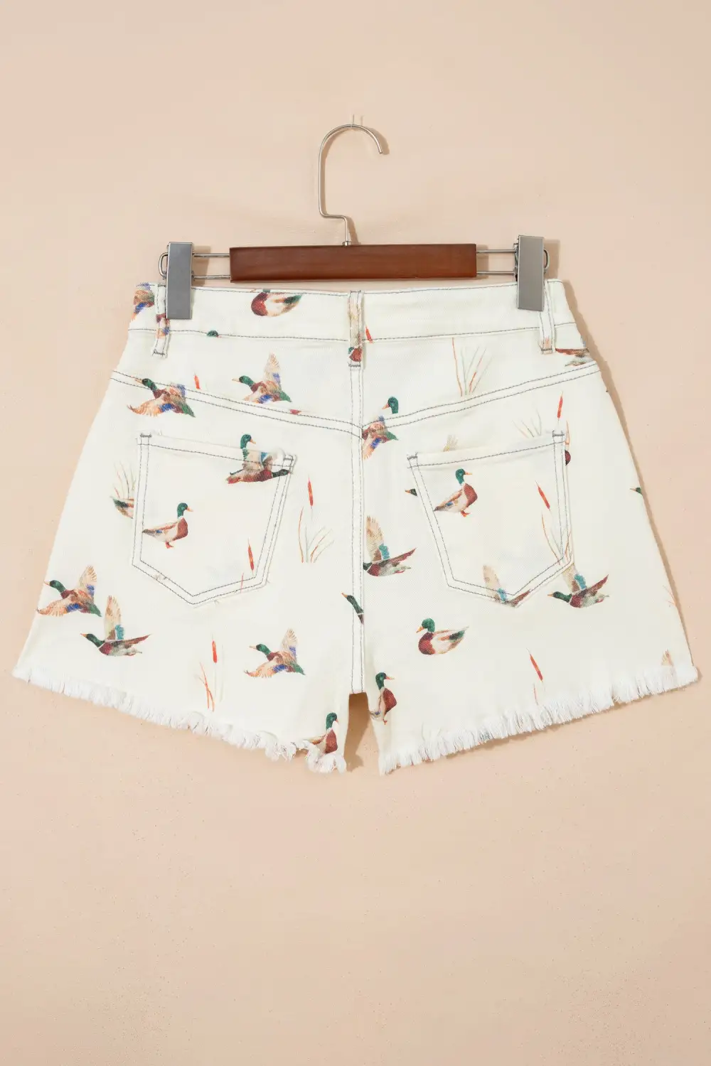 High-Waist Frayed Denim Shorts