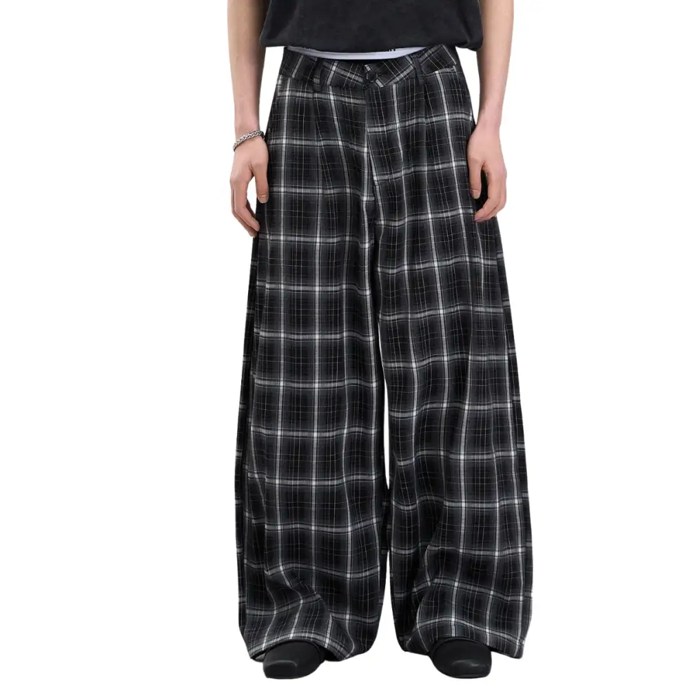 Baggy Plaid Casual Pants