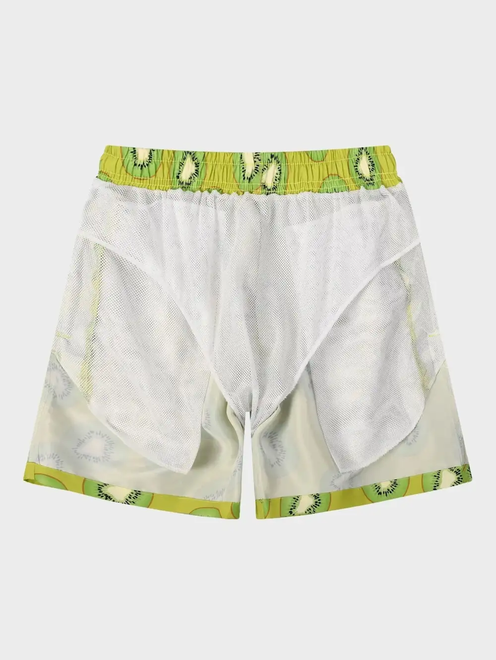 Men's Allover Fruit Print Drawstring Swim Trunks