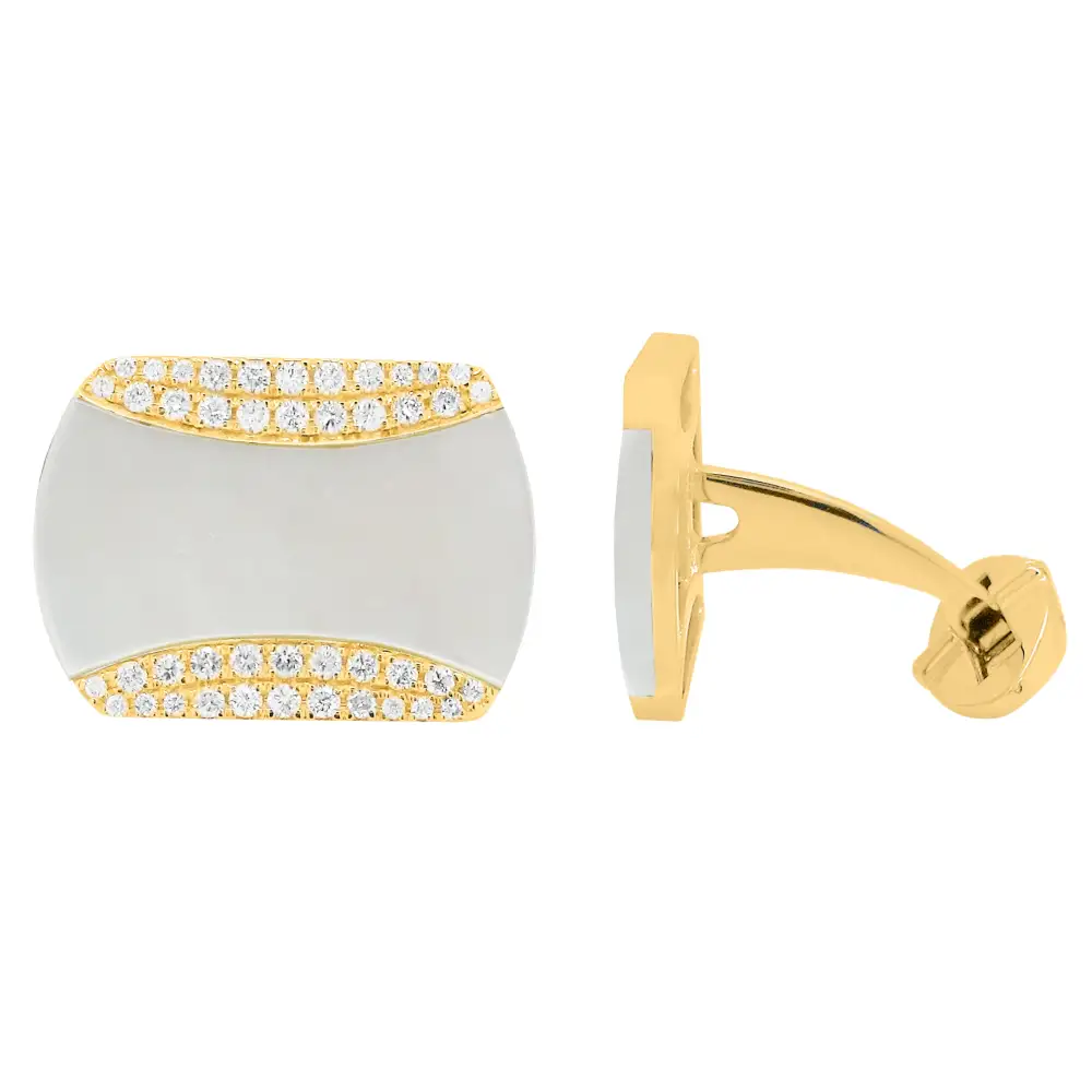 Refined Diamond Mother Of Pearl Cufflinks
