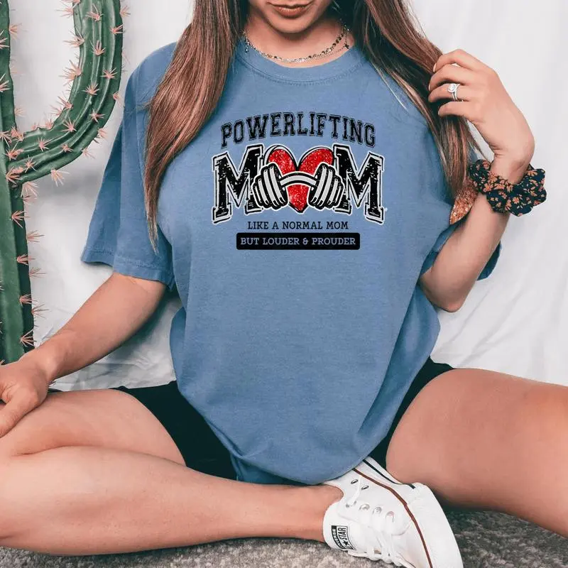 Powerlifting Mom Like Normal Mom Heart Mother's Day Women's Oversized Comfort T-shirt