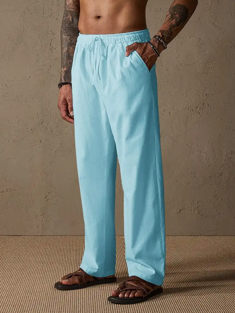 Relaxed Cotton Linen Trousers