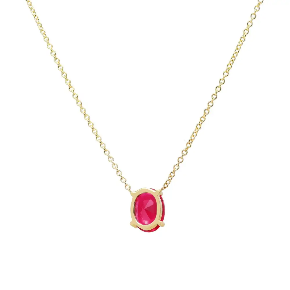Oval Solitaire Ruby Necklace