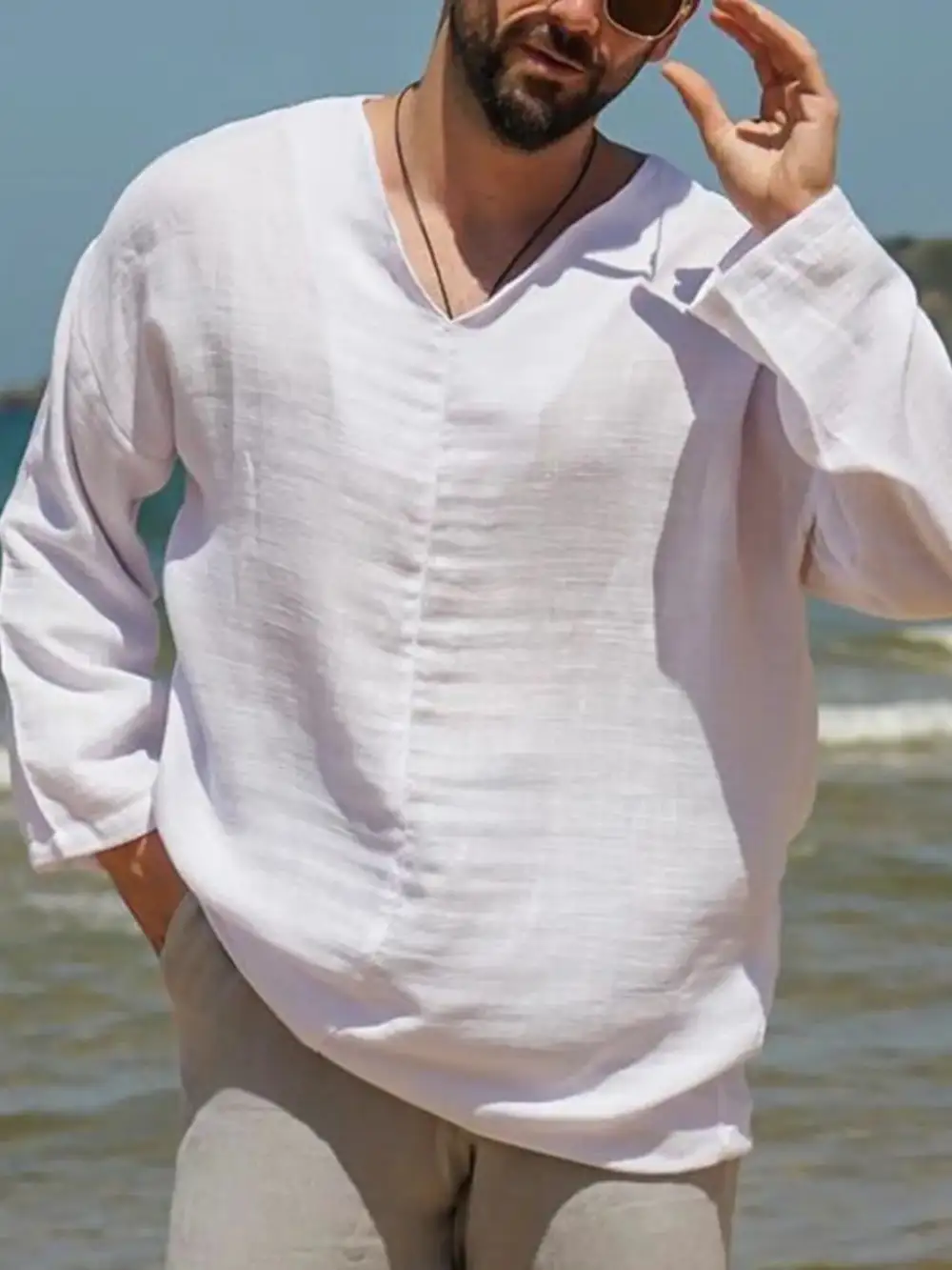V-Neck Long-Sleeve Top
