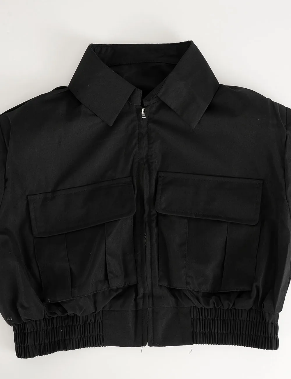 Zip Up Utility Pocket Jacket Top and Maxi Skirt Matching Set