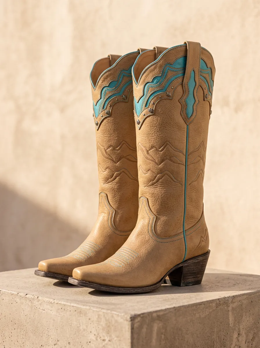 Women's Embroidered Tall-Shaft Square-Toe Western Boots