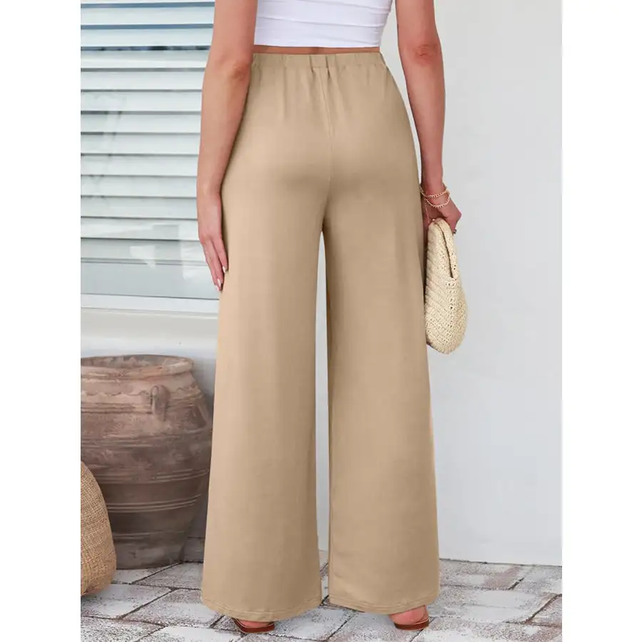 Weekend Elastic Waist Wide Leg Pants