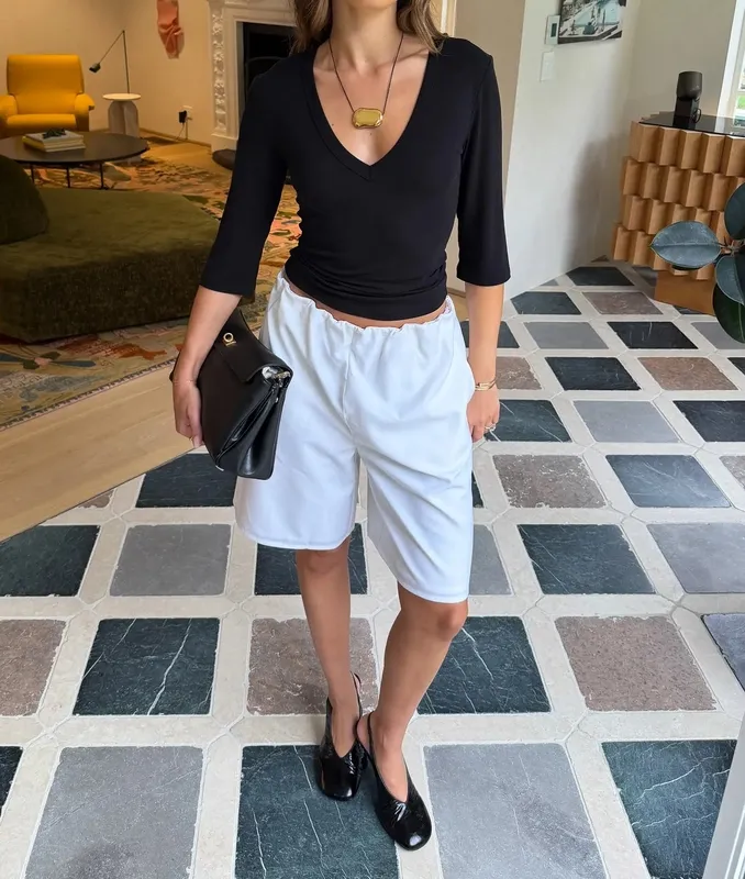 Ivory Tailored Bermuda Shorts