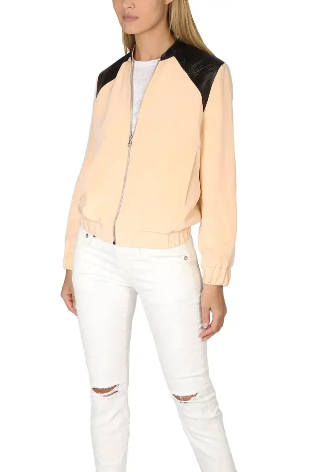Raglan Leather Silk Jacket
