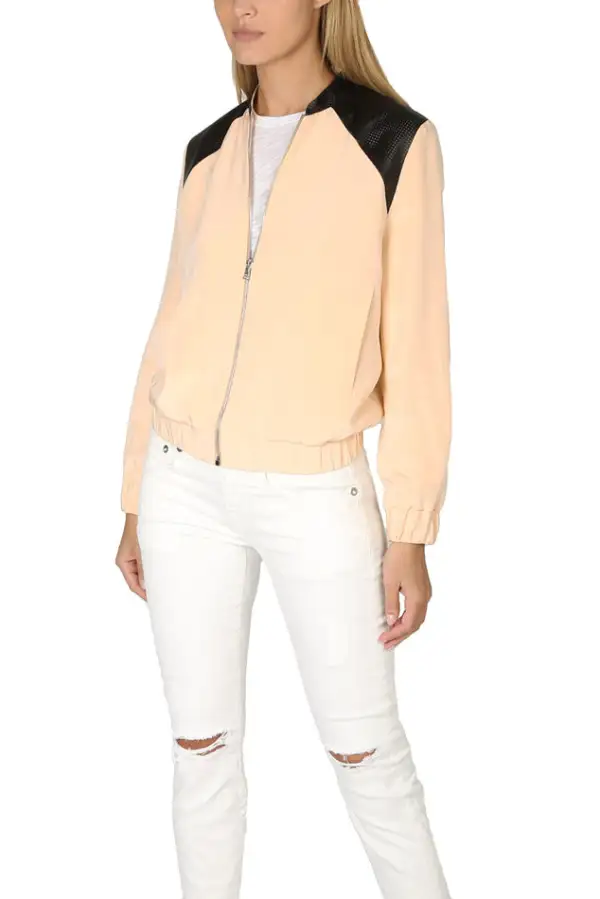 Raglan Leather Silk Jacket