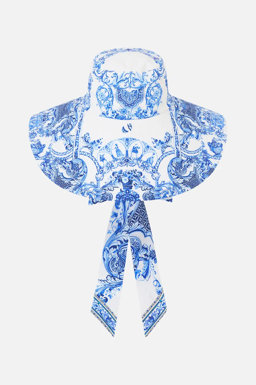 Wide Brim Bucket Hat with Tie