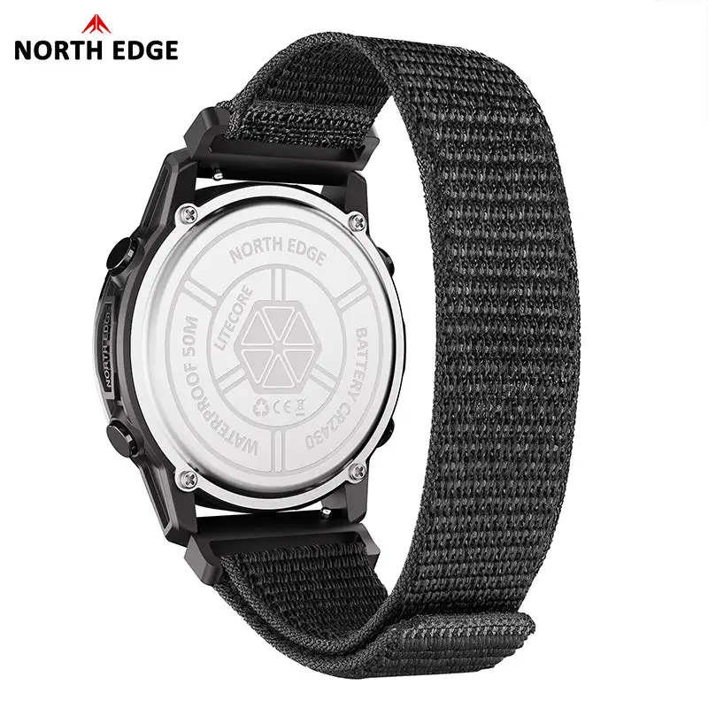 North Edge Ultralight Pedometer Compass 50M Waterproof Outdoor Watch LITECORE