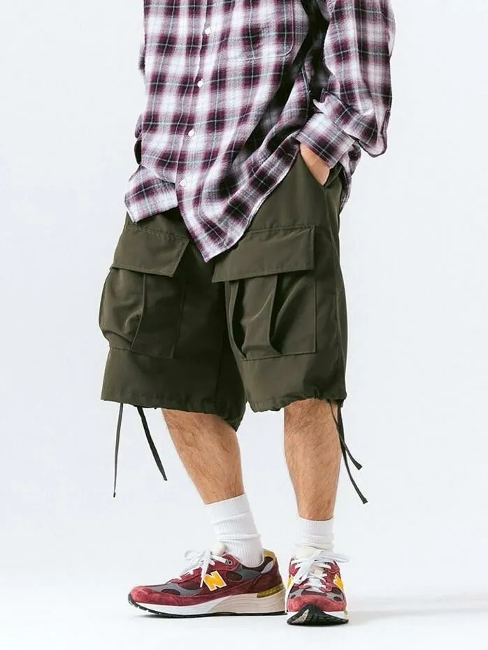 Clean-Line Utility Solid Knee Length Cargo Shorts