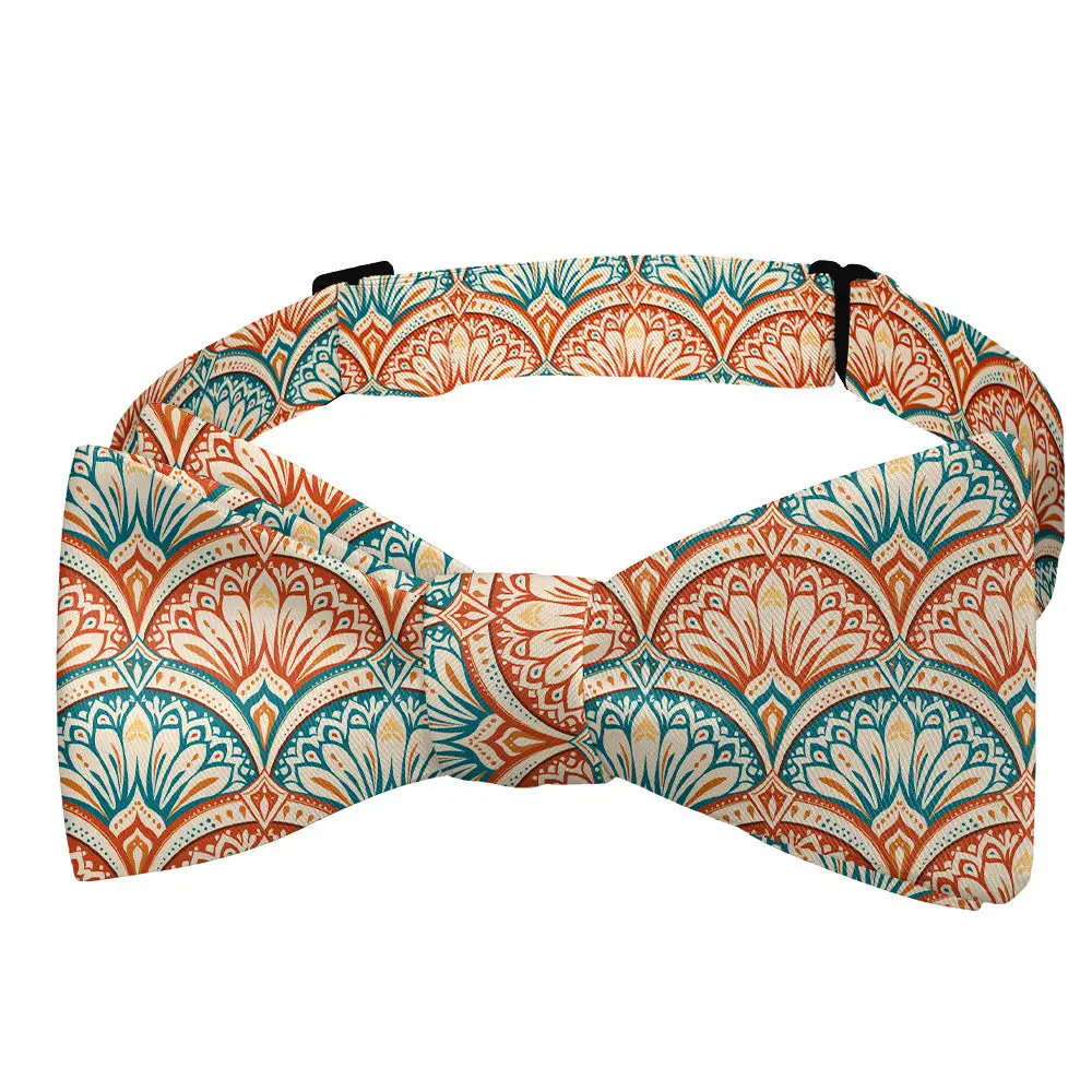 Deco Fan Bloom Motif Bow Tie