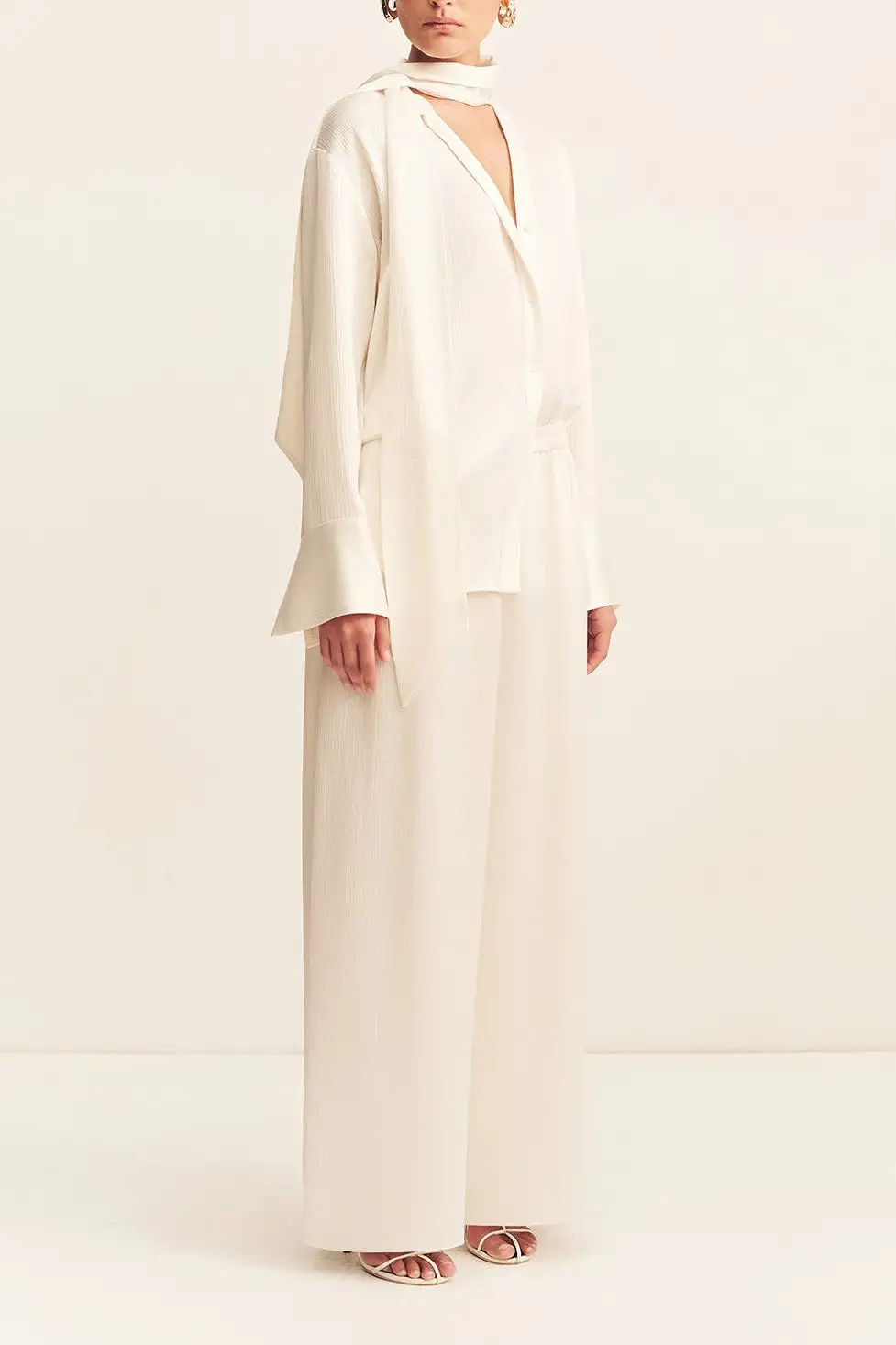 Textured Button Front Relaxed Fit Shirt
