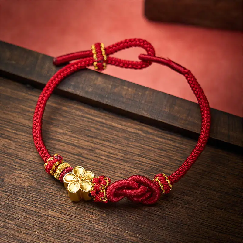 Flower Braided Rope Knot Adjustable Bracelet