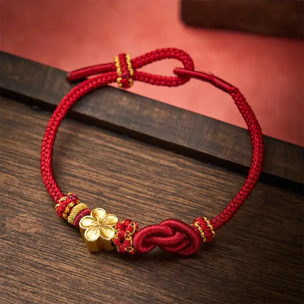 Flower Braided Rope Knot Adjustable Bracelet