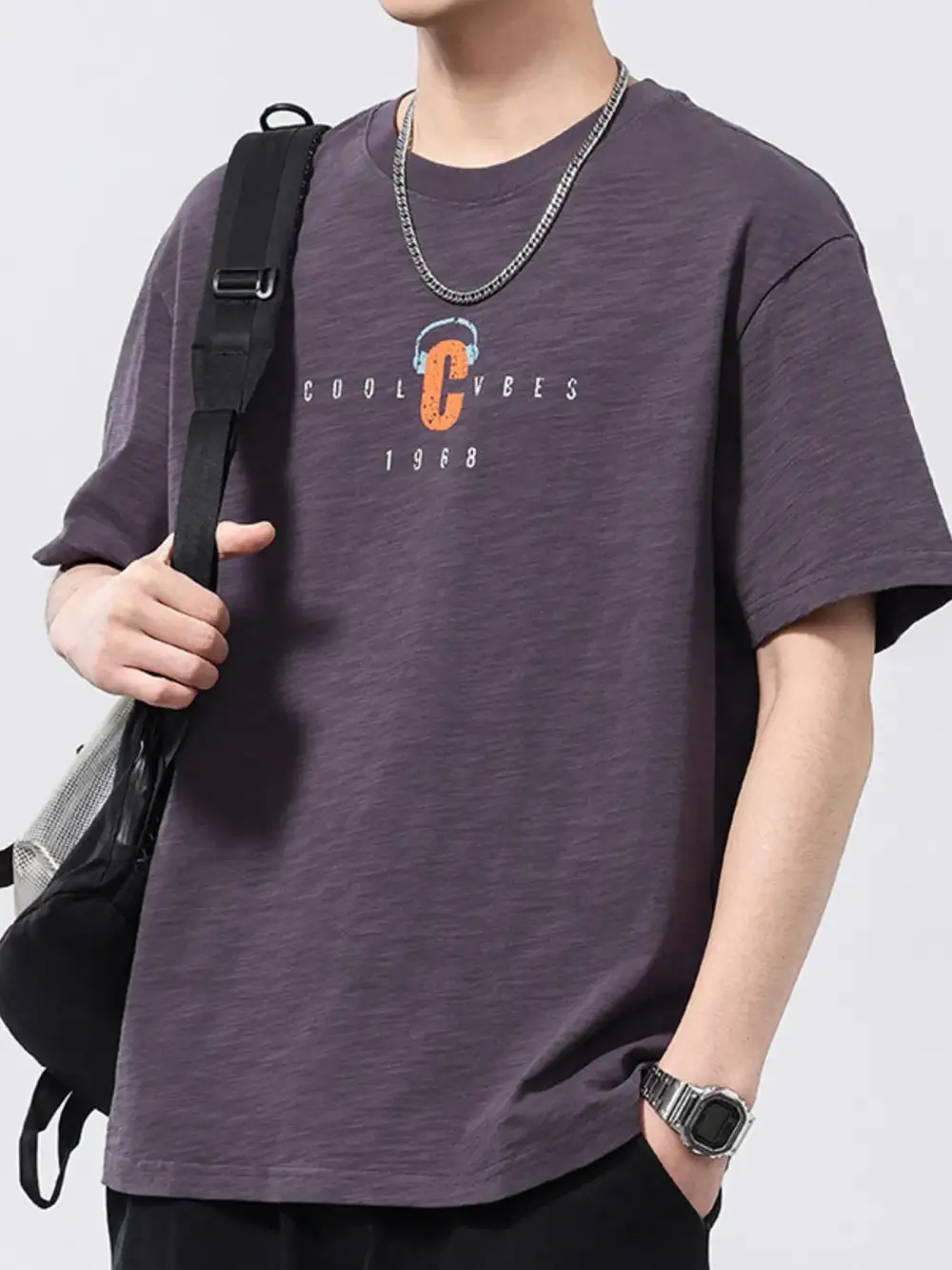 Stretch Round-Neck Short-Sleeve T-Shirt