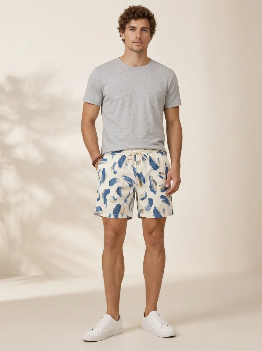 Men's Brushstroke Printed Shorts