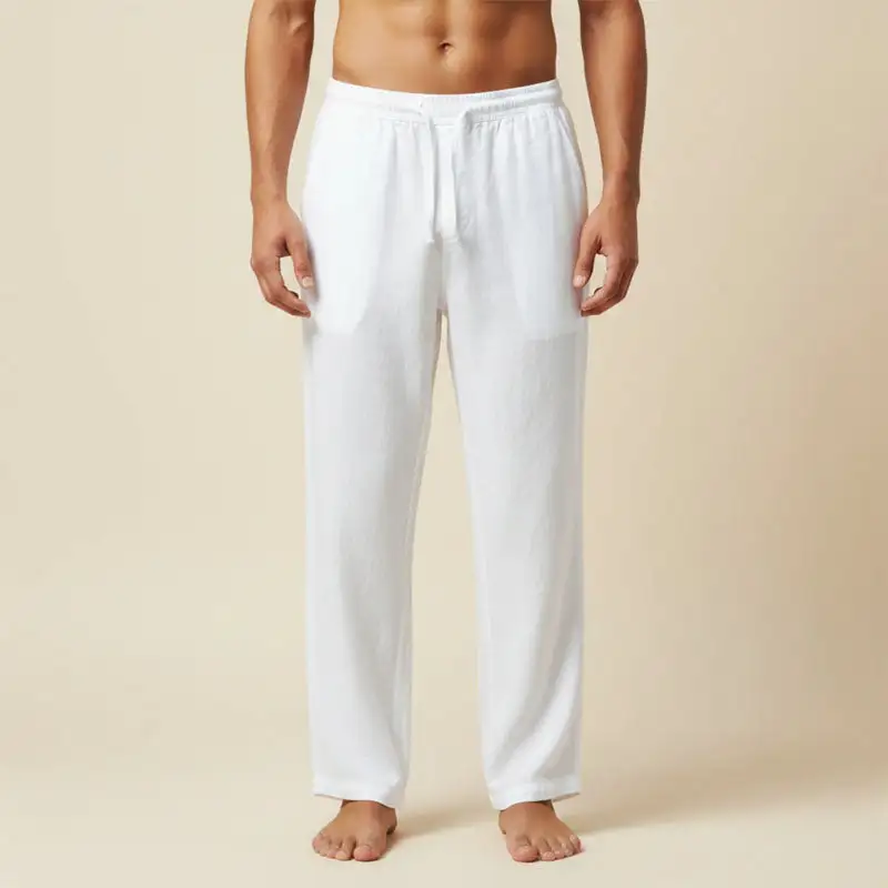 Men's Relaxed Linen Drawstring Pants